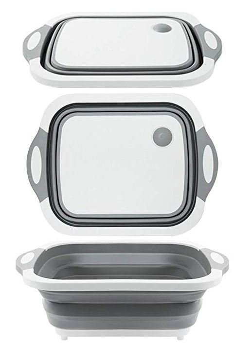 Collapsible Strainer Cutting Board Dish Tub